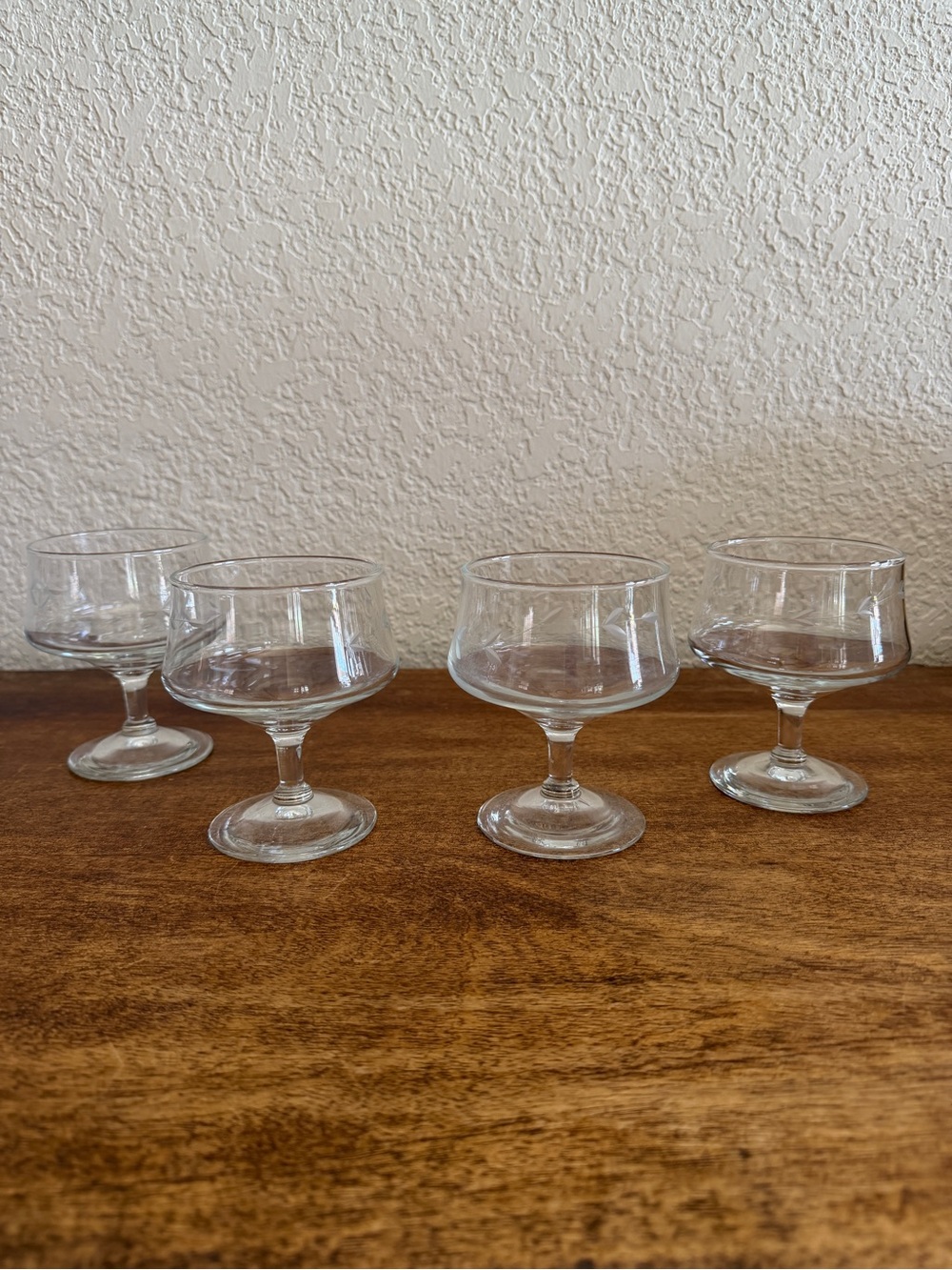 Princess House Heritage Brandy Sherbet Dessert Shrimp Glasses 4 Vintage Glass